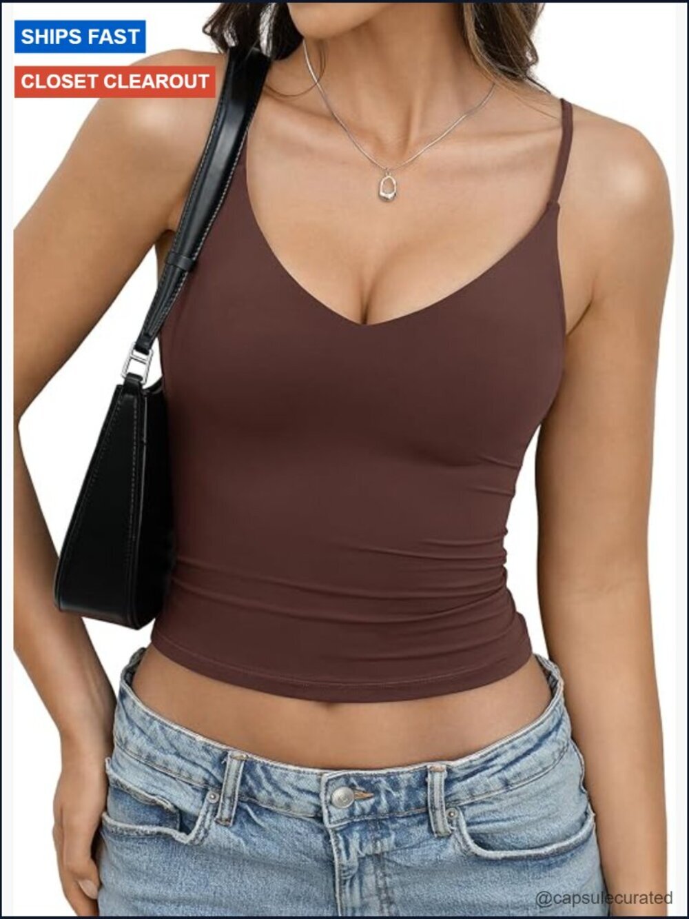 Double Lined V Neck Crop Camisole Tank Top Y2K Going Out Cami